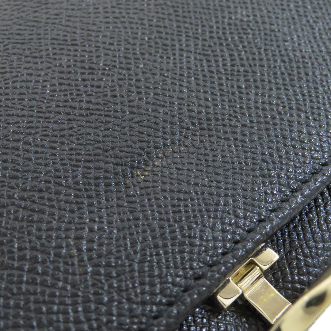 BVLGARI Long Wallet Purse leather black Bulgari Bulgari