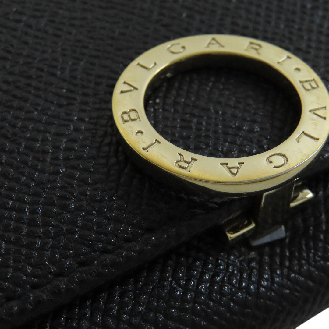 BVLGARI Long Wallet Purse leather black Bulgari Bulgari