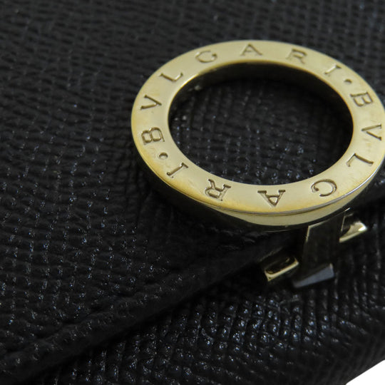 BVLGARI Long Wallet Purse leather black Bulgari Bulgari