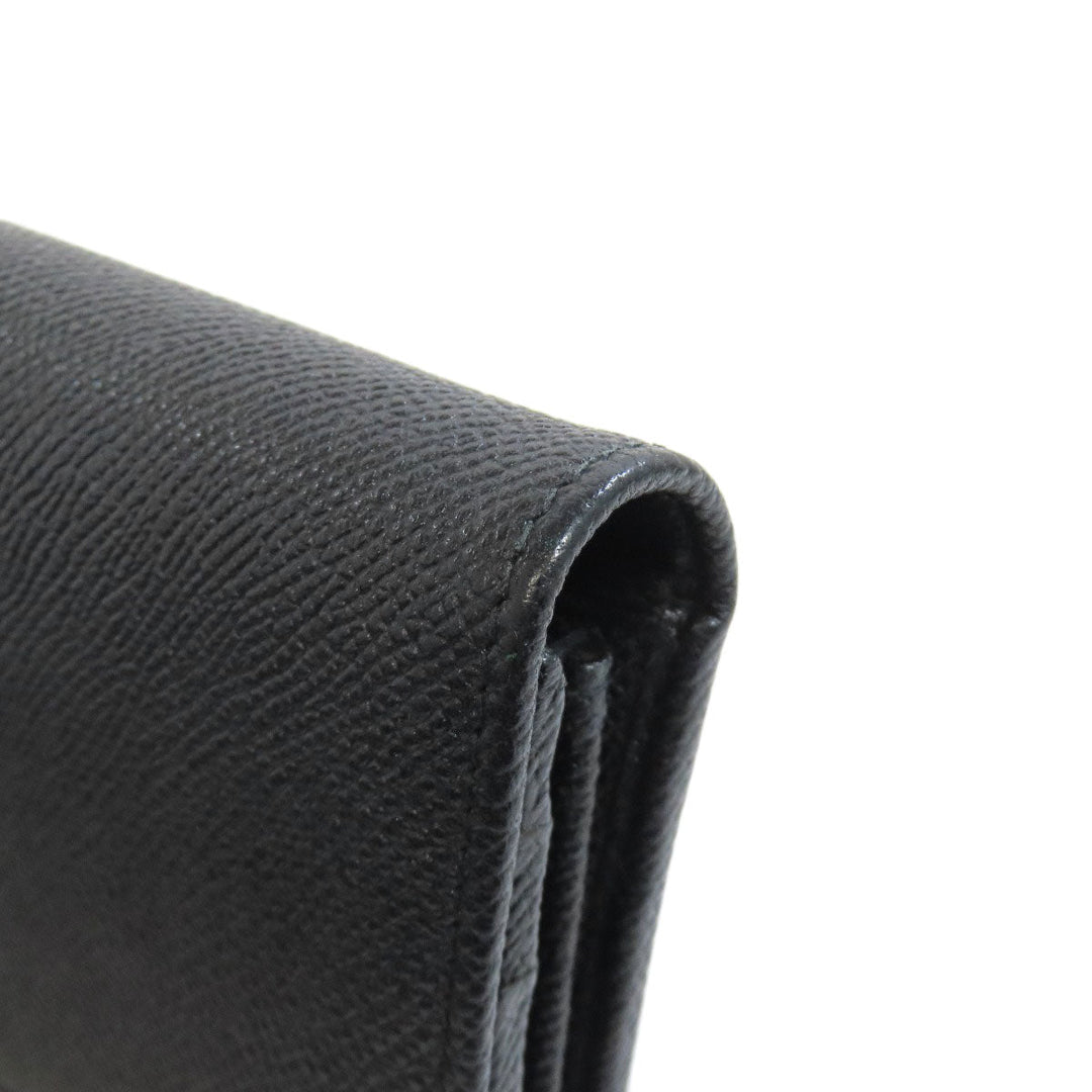 BVLGARI Long Wallet Purse leather black Bulgari Bulgari