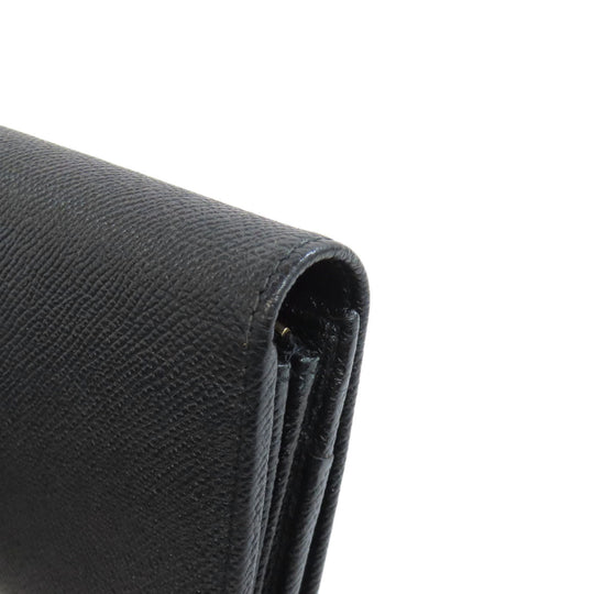 BVLGARI Long Wallet Purse leather black Bulgari Bulgari