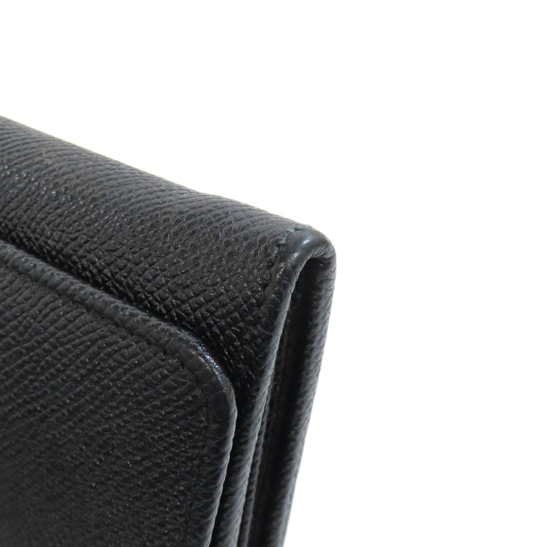 BVLGARI Long Wallet Purse leather black Bulgari Bulgari