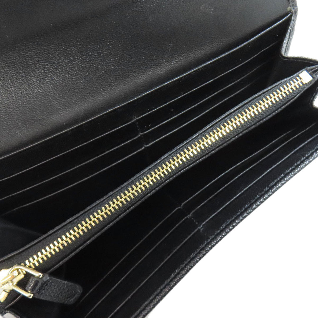 BVLGARI Long Wallet Purse leather black Bulgari Bulgari