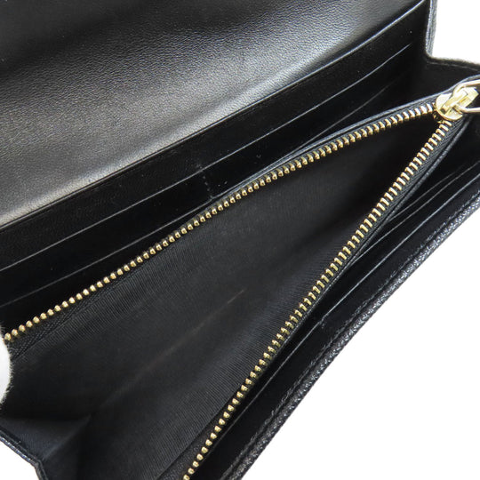 BVLGARI Long Wallet Purse leather black Bulgari Bulgari