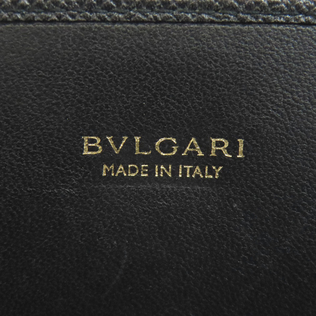 BVLGARI Long Wallet Purse leather black Bulgari Bulgari