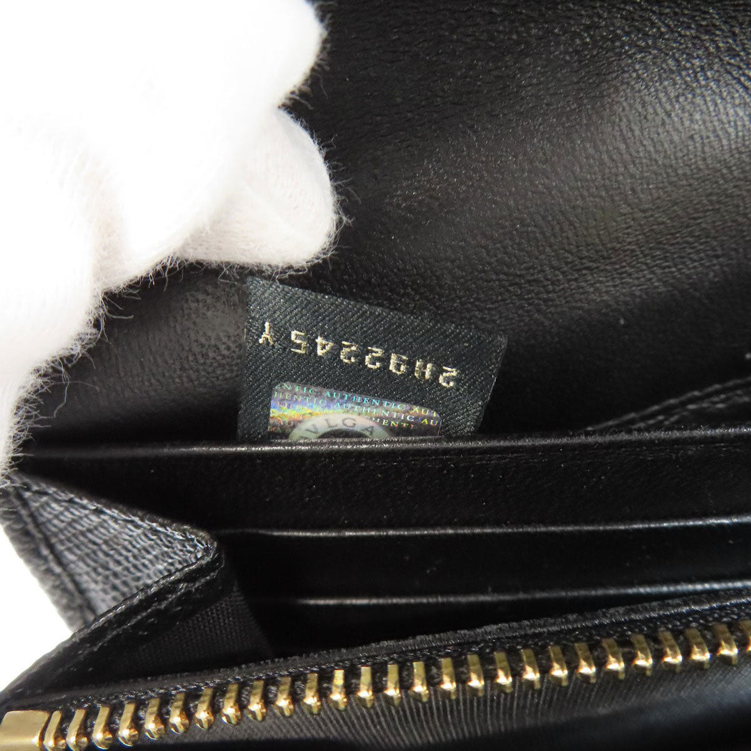 BVLGARI Long Wallet Purse leather black Bulgari Bulgari