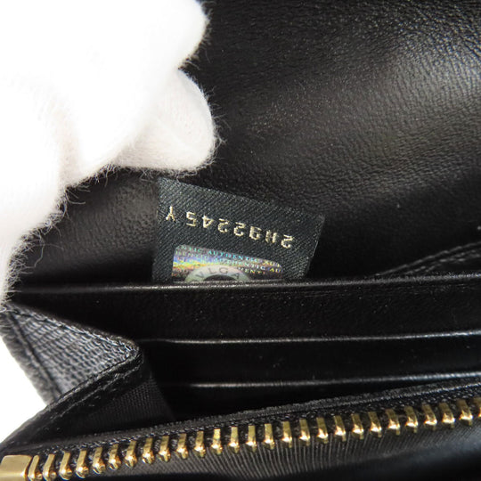 BVLGARI Long Wallet Purse leather black Bulgari Bulgari