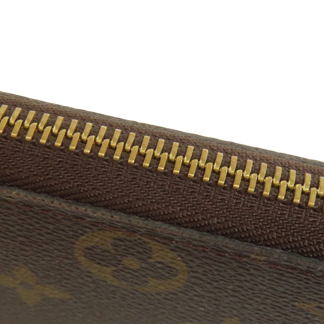 LOUIS VUITTON Long Wallet Purse M60744 Monogram canvas Brown Portefeuille Clemence mens(Unisex) Used Authentic