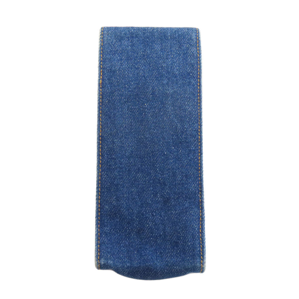 CHANEL glasses case denim blue COCO Mark Women Used Authentic