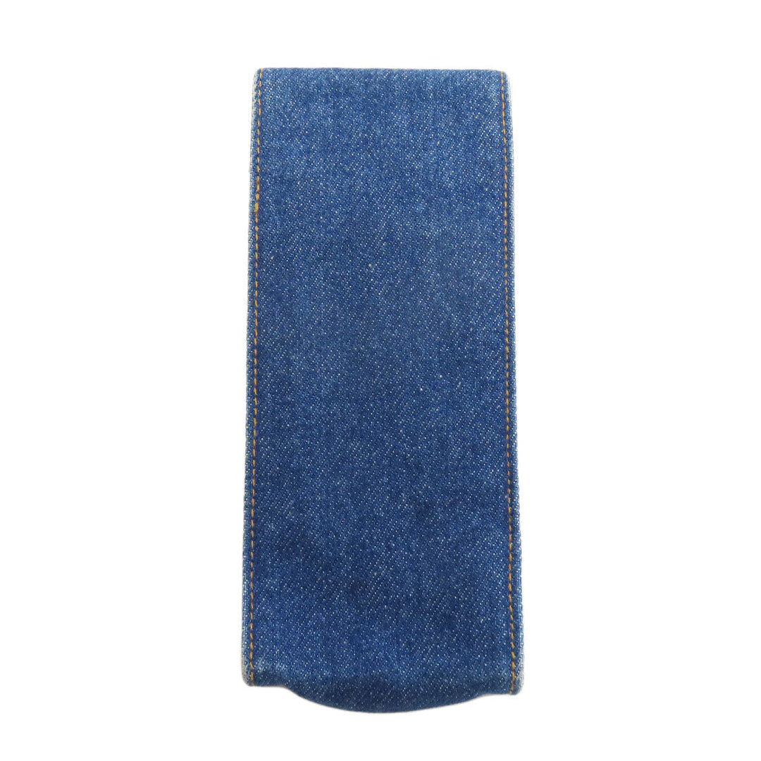 CHANEL glasses case denim blue COCO Mark Women Used Authentic