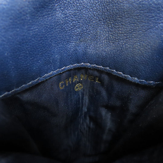 CHANEL glasses case denim blue COCO Mark Women Used Authentic