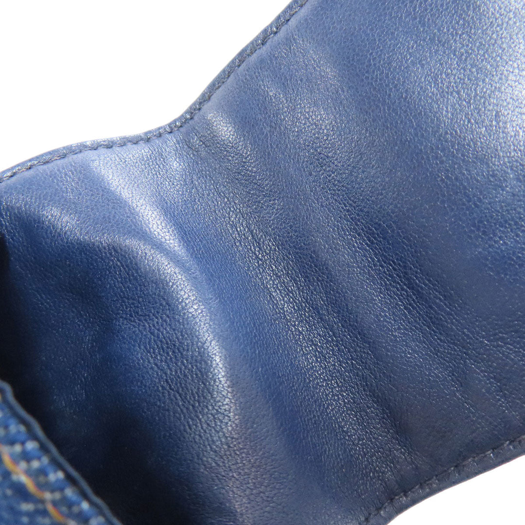 CHANEL glasses case denim blue COCO Mark Women Used Authentic