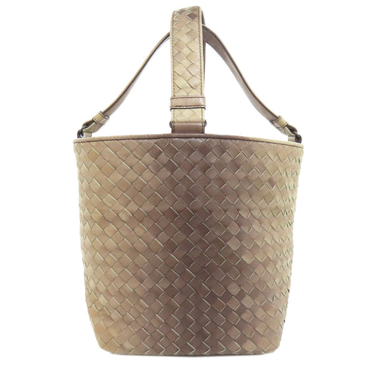 BOTTEGAVENETA Handbag leather Brown INTRECCIATO Women Used Authentic