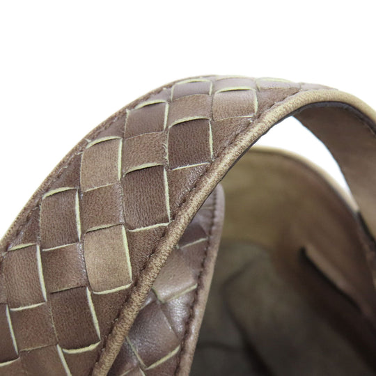 BOTTEGAVENETA Handbag leather Brown INTRECCIATO Women Used Authentic