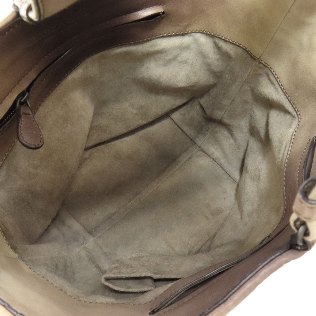BOTTEGAVENETA Handbag leather Brown INTRECCIATO Women Used Authentic