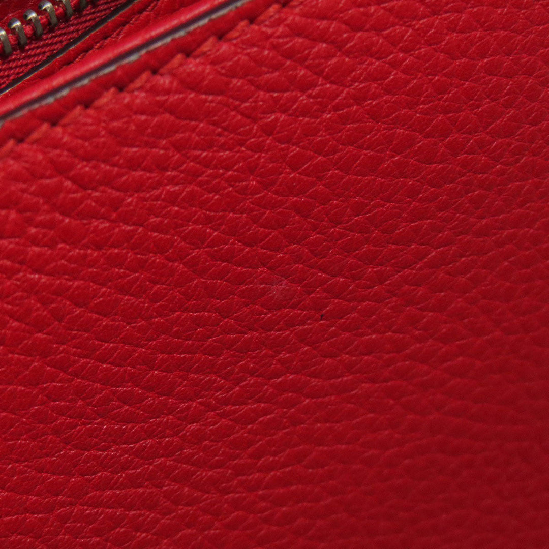 GUCCI Tote Bag 392013 leather Red Bamboo Daily 2WAY Women Used Authentic