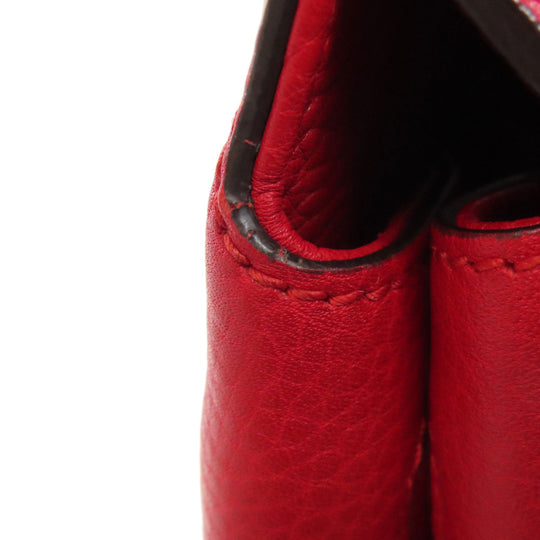 GUCCI Tote Bag 392013 leather Red Bamboo Daily 2WAY Women Used Authentic