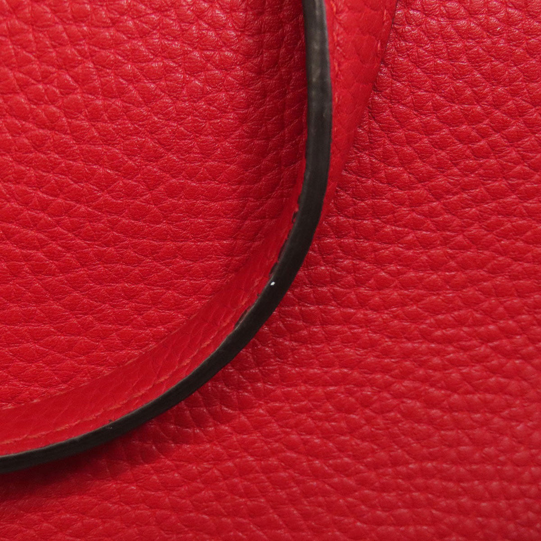 GUCCI Tote Bag 392013 leather Red Bamboo Daily 2WAY Women Used Authentic