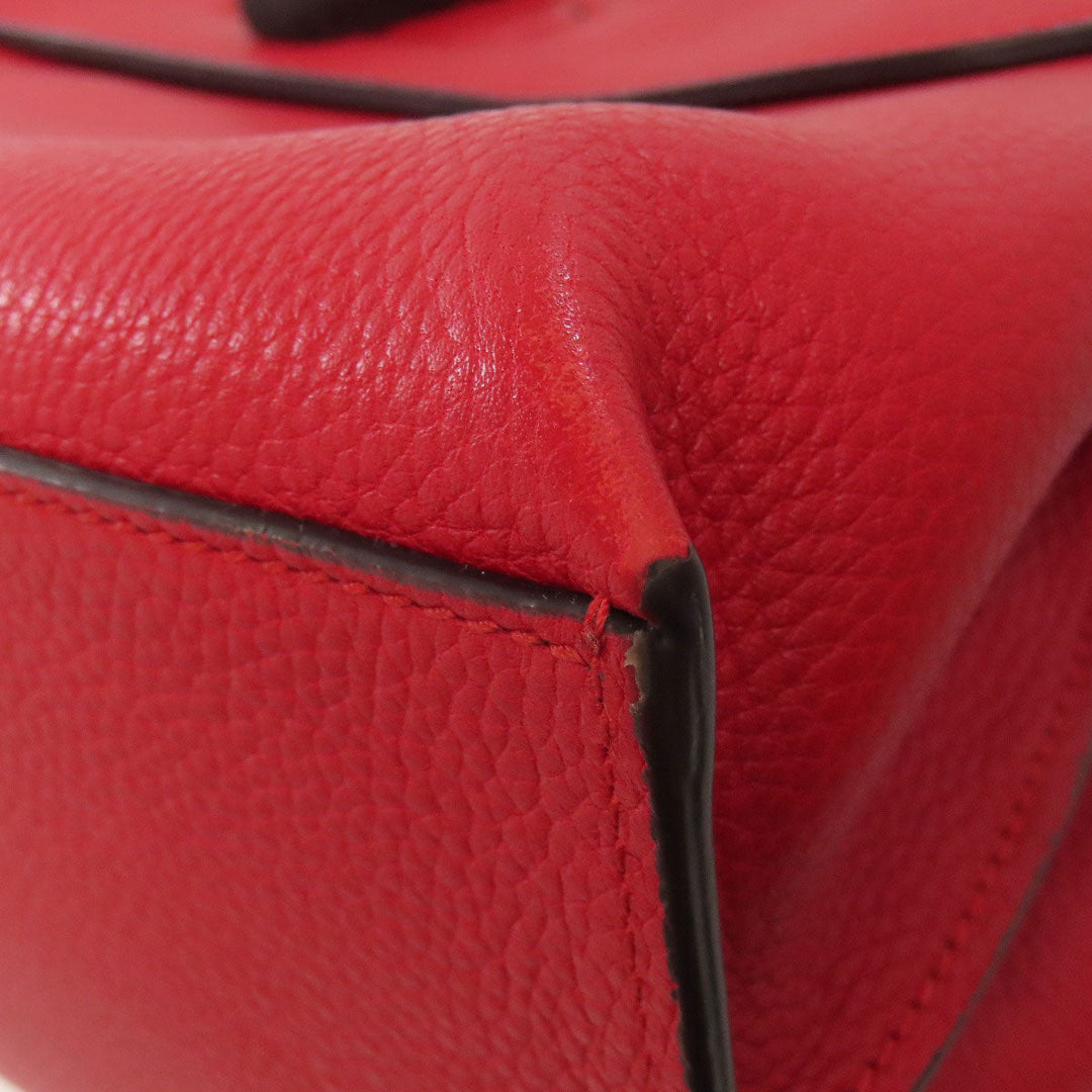 GUCCI Tote Bag 392013 leather Red Bamboo Daily 2WAY Women Used Authentic