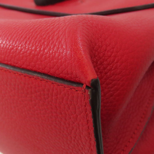 GUCCI Tote Bag 392013 leather Red Bamboo Daily 2WAY Women Used Authentic