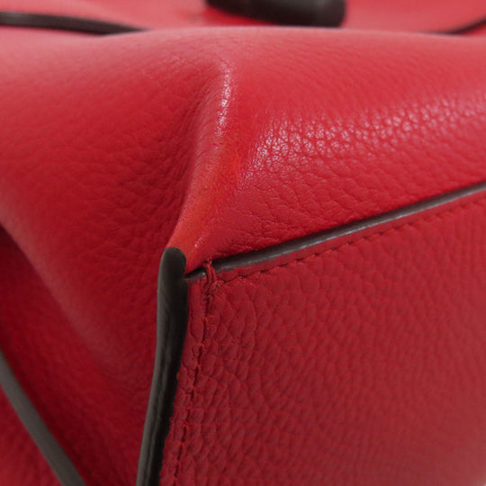 GUCCI Tote Bag 392013 leather Red Bamboo Daily 2WAY Women Used Authentic