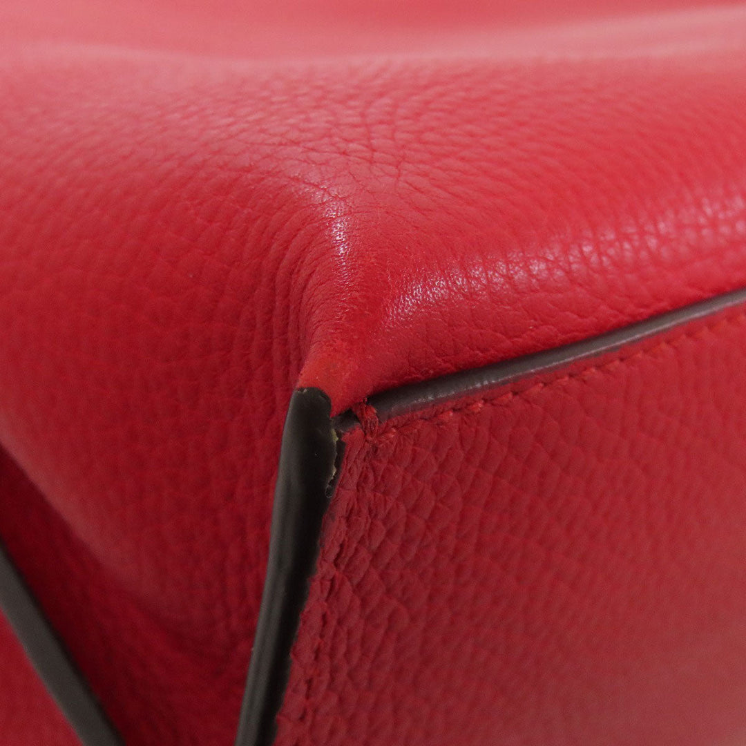 GUCCI Tote Bag 392013 leather Red Bamboo Daily 2WAY Women Used Authentic