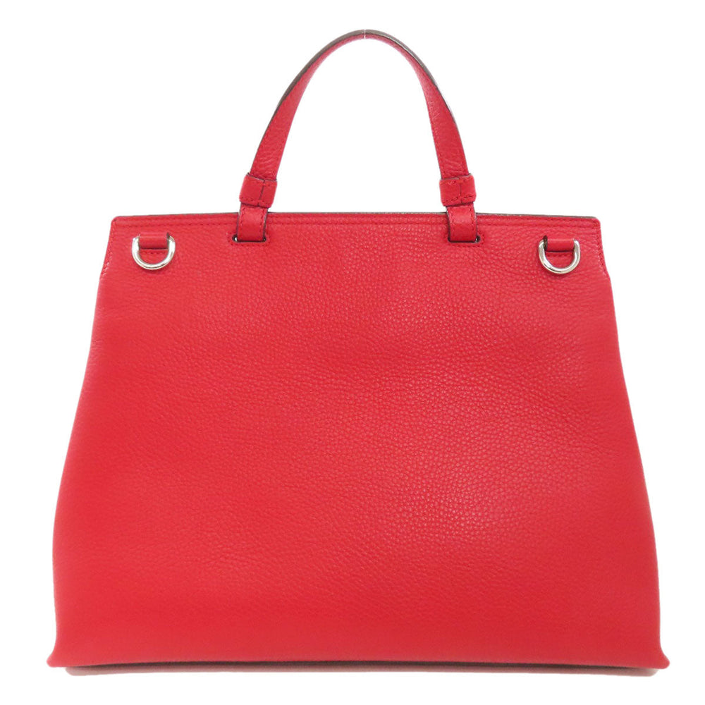 GUCCI Tote Bag 392013 leather Red Bamboo Daily 2WAY Women Used Authentic