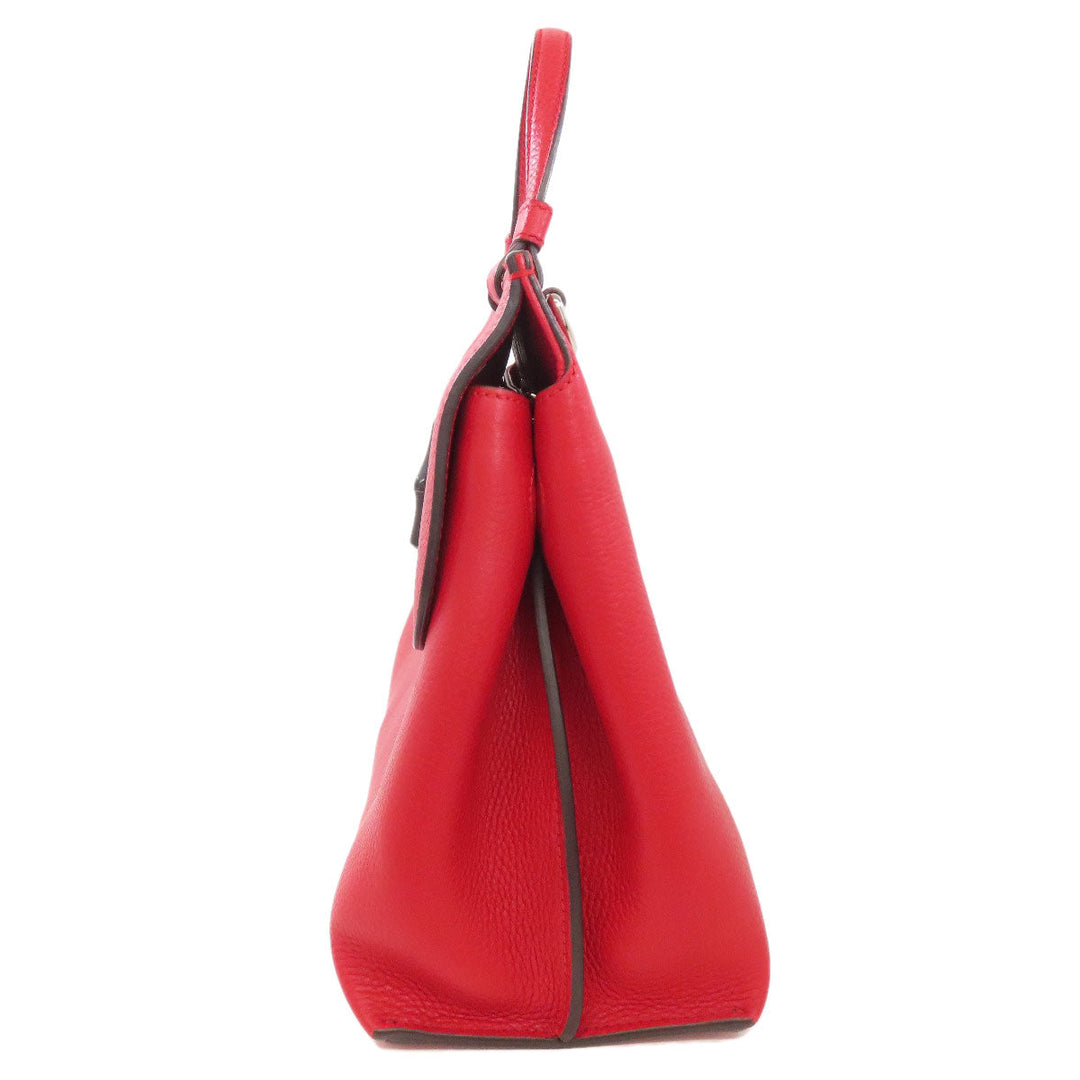 GUCCI Tote Bag 392013 leather Red Bamboo Daily 2WAY Women Used Authentic