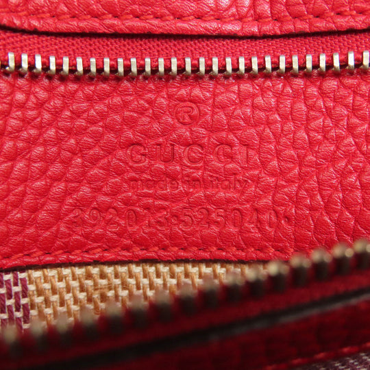 GUCCI Tote Bag 392013 leather Red Bamboo Daily 2WAY Women Used Authentic