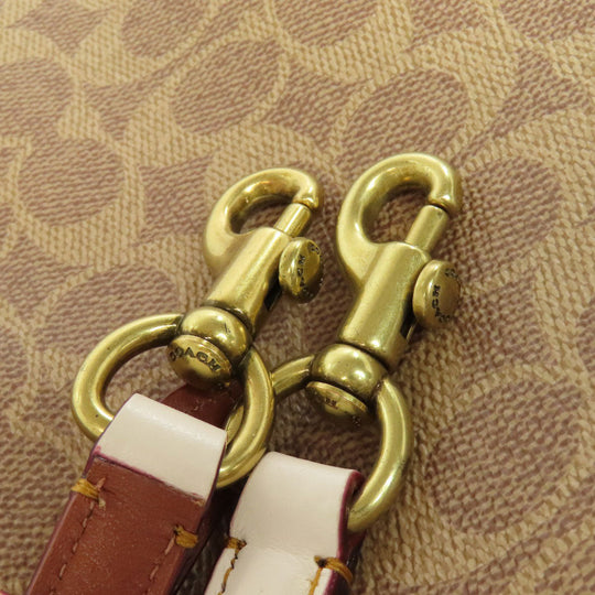 COACH Shoulder Bag 38580 PVC Brown Sutton Hobo One Belt Signature 2WAY