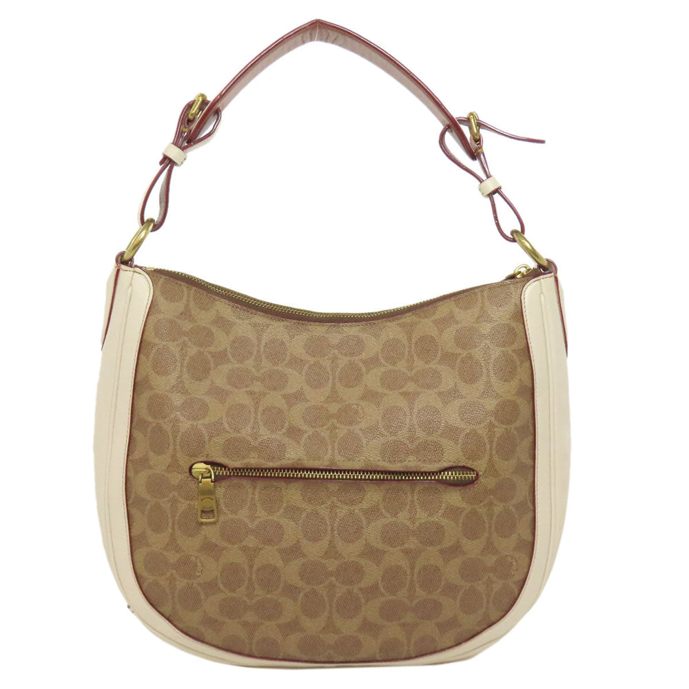 COACH Shoulder Bag 38580 PVC Brown Sutton Hobo One Belt Signature 2WAY