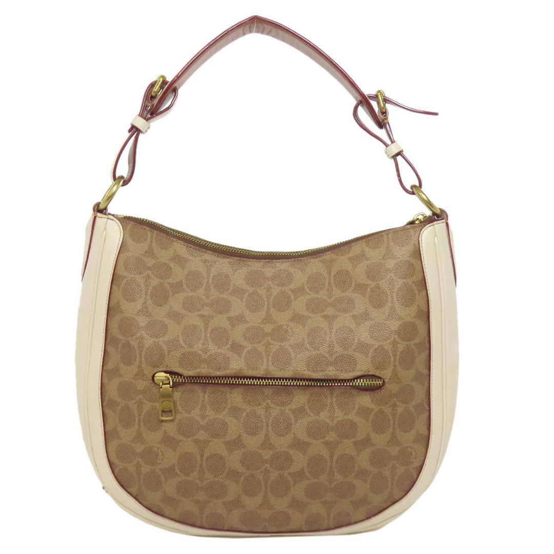 COACH Shoulder Bag 38580 PVC Brown Sutton Hobo One Belt Signature 2WAY