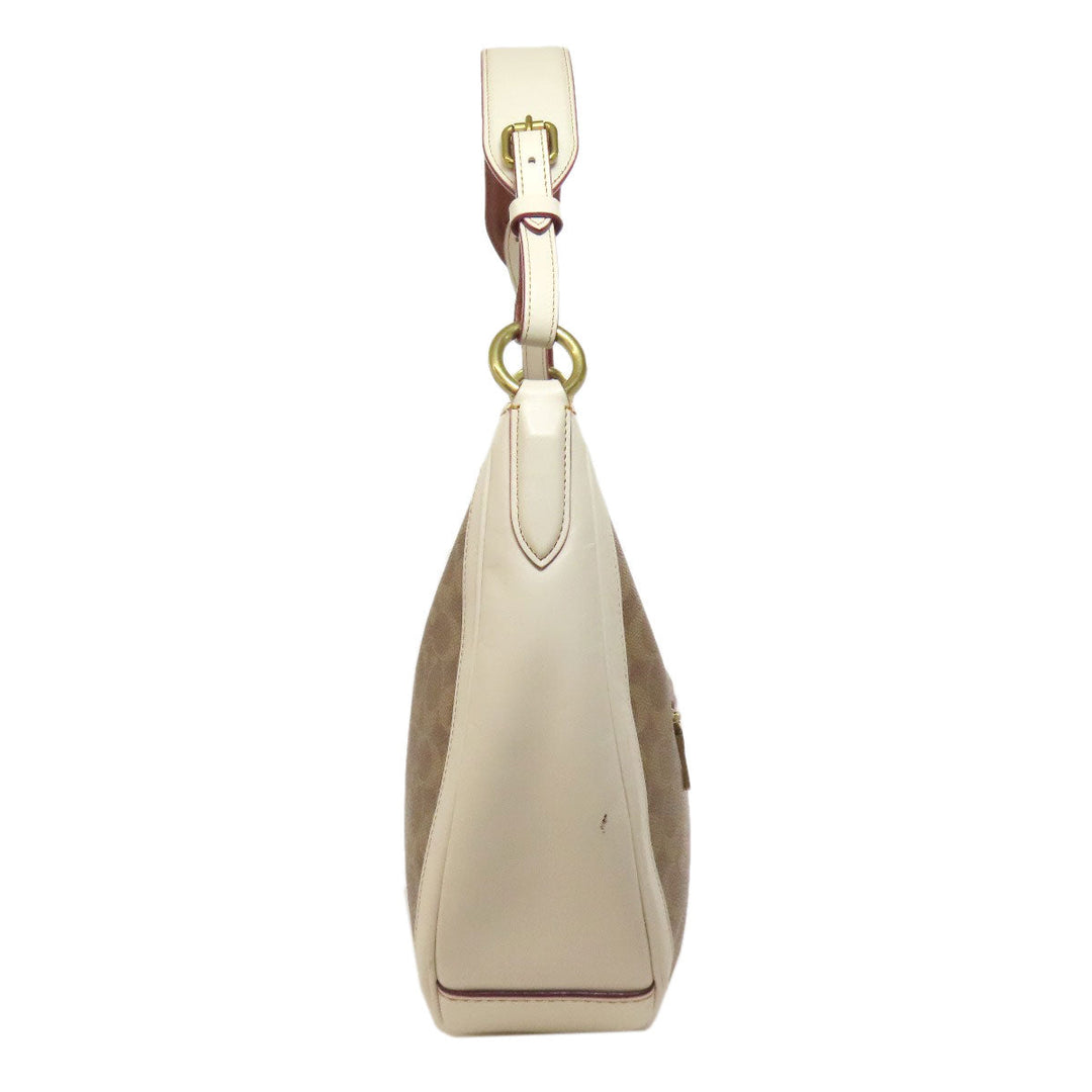 COACH Shoulder Bag 38580 PVC Brown Sutton Hobo One Belt Signature 2WAY