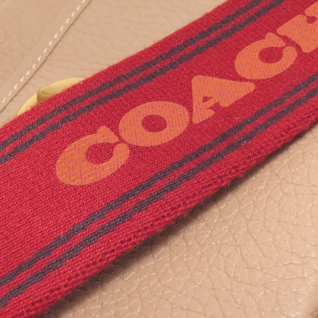 COACH Shoulder Bag C7956 leather beige Long shoulder Women Used Authentic