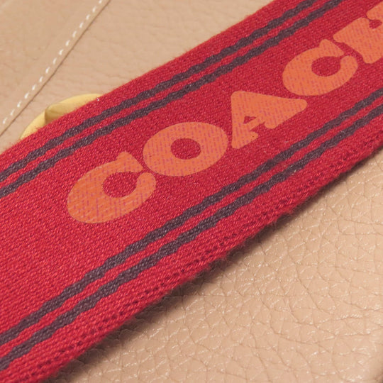 COACH Shoulder Bag C7956 leather beige Long shoulder Women Used Authentic