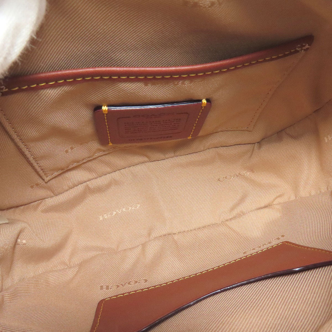 COACH Shoulder Bag C7956 leather beige Long shoulder Women Used Authentic