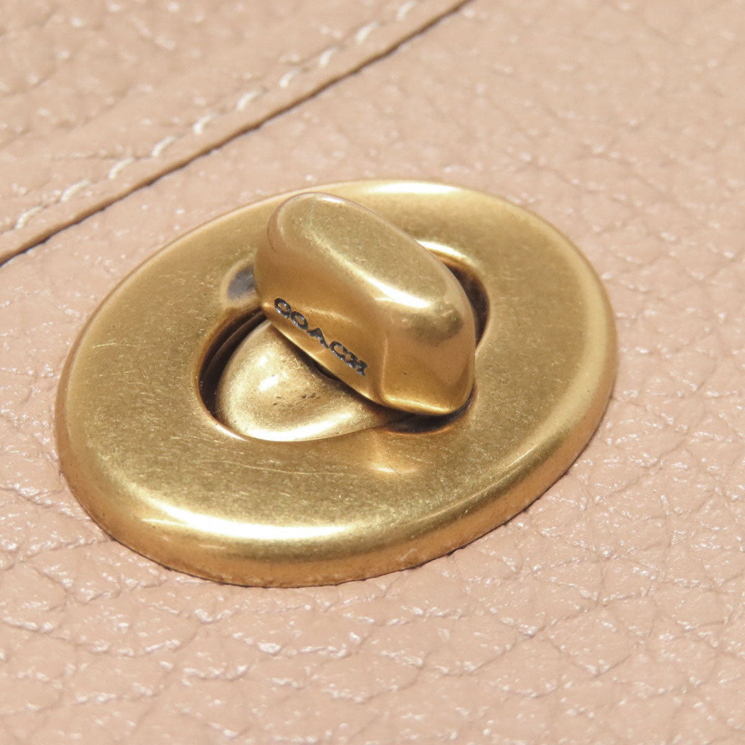 COACH Shoulder Bag C7956 leather beige Long shoulder Women Used Authentic