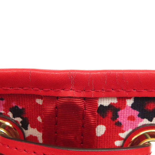 MICHAEL KORS Handbag PVC Brown MK Signature Flower Charm Women Used Authentic