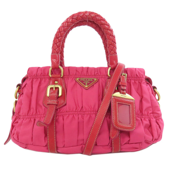 PRADA Handbag Nylon pink Gathered 2WAY