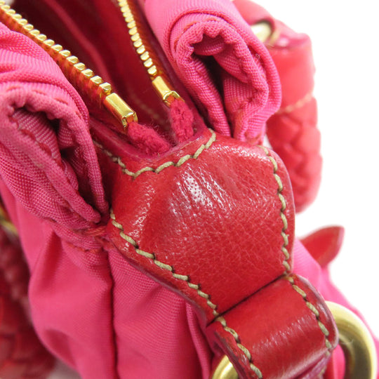 PRADA Handbag Nylon pink Gathered 2WAY