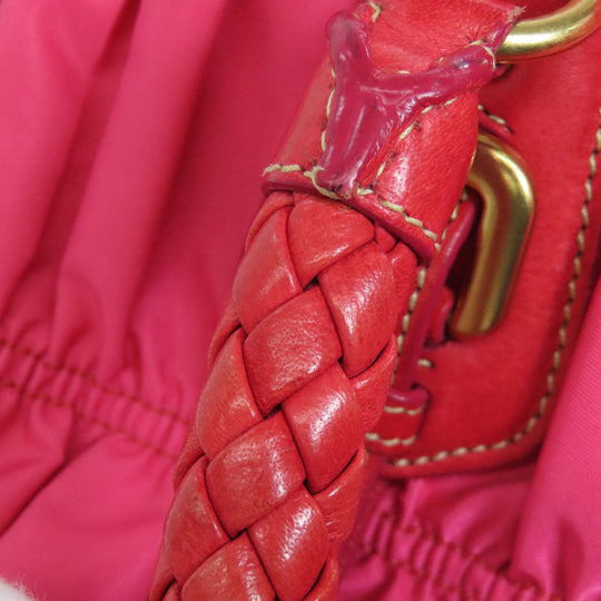 PRADA Handbag Nylon pink Gathered 2WAY