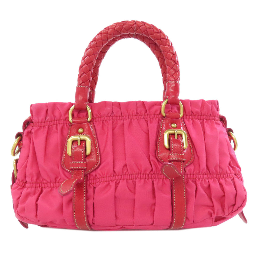 PRADA Handbag Nylon pink Gathered 2WAY