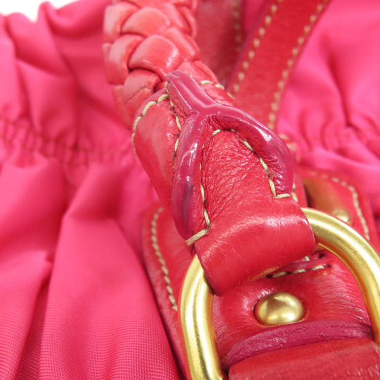 PRADA Handbag Nylon pink Gathered 2WAY