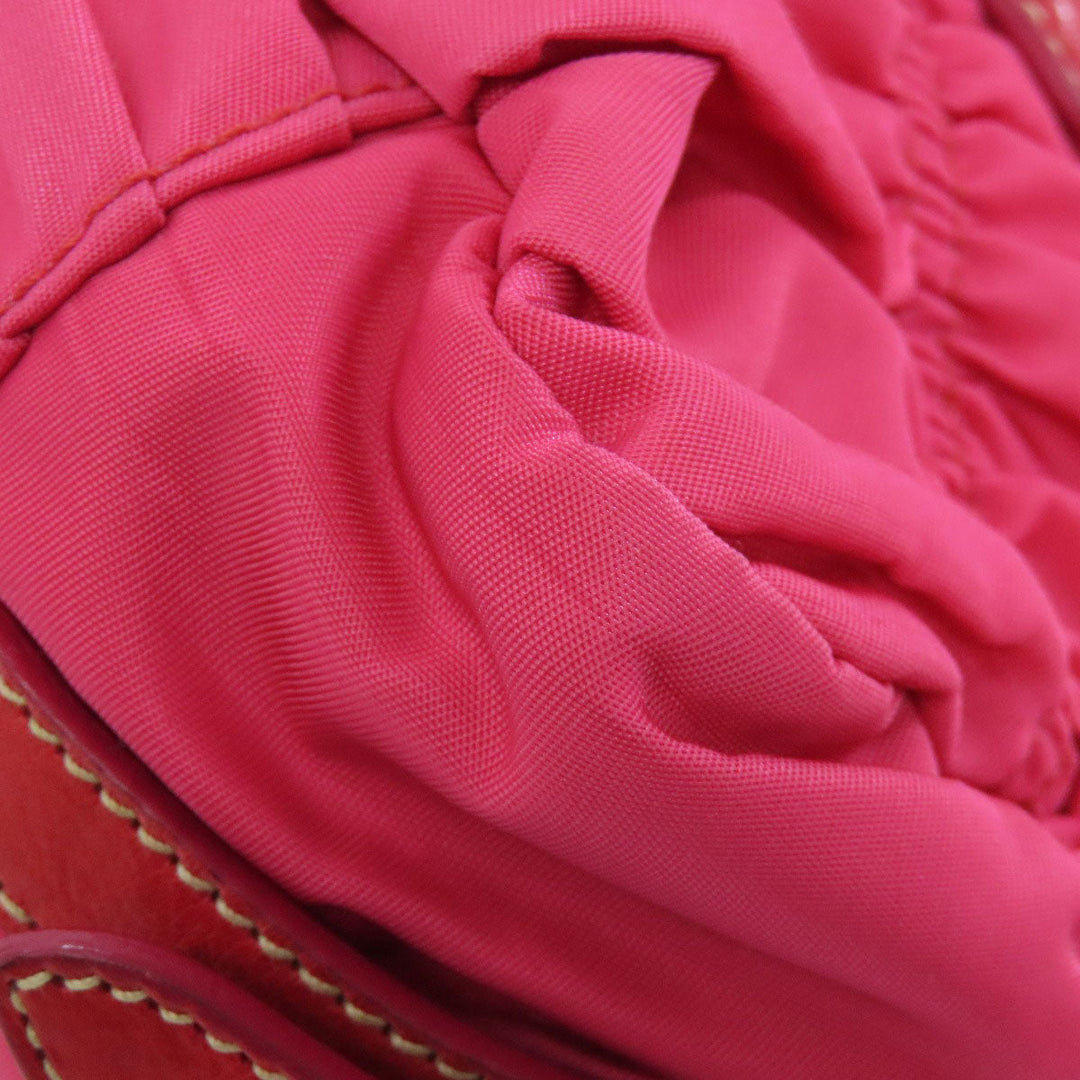 PRADA Handbag Nylon pink Gathered 2WAY