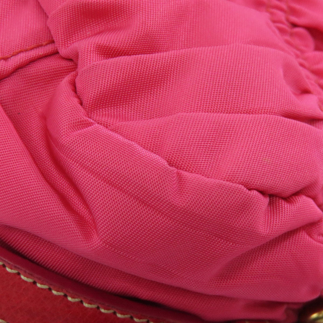 PRADA Handbag Nylon pink Gathered 2WAY