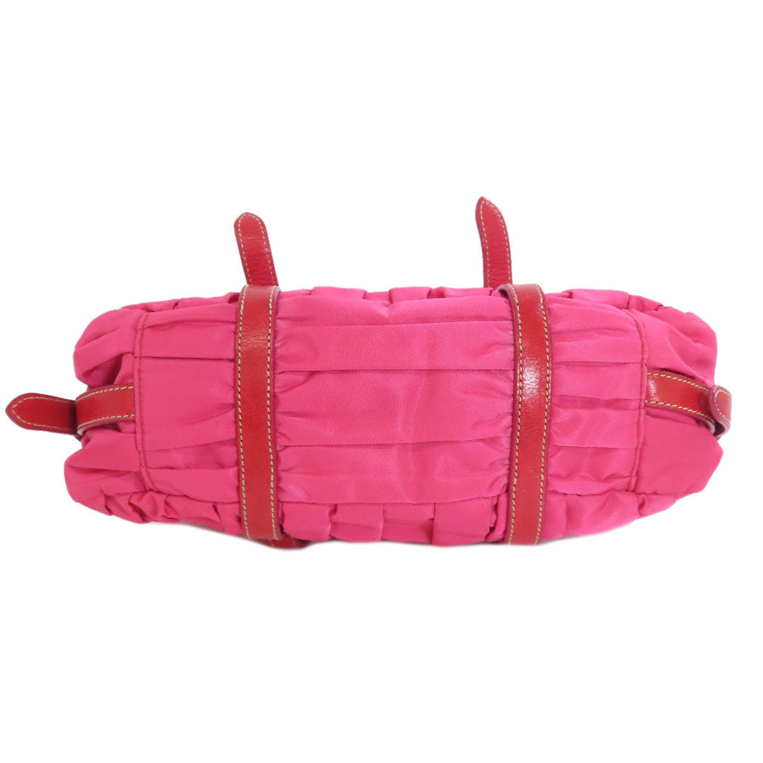 PRADA Handbag Nylon pink Gathered 2WAY