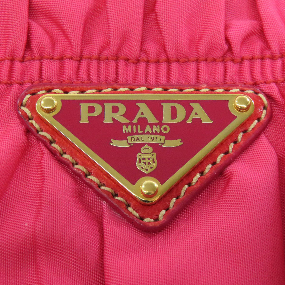 PRADA Handbag Nylon pink Gathered 2WAY