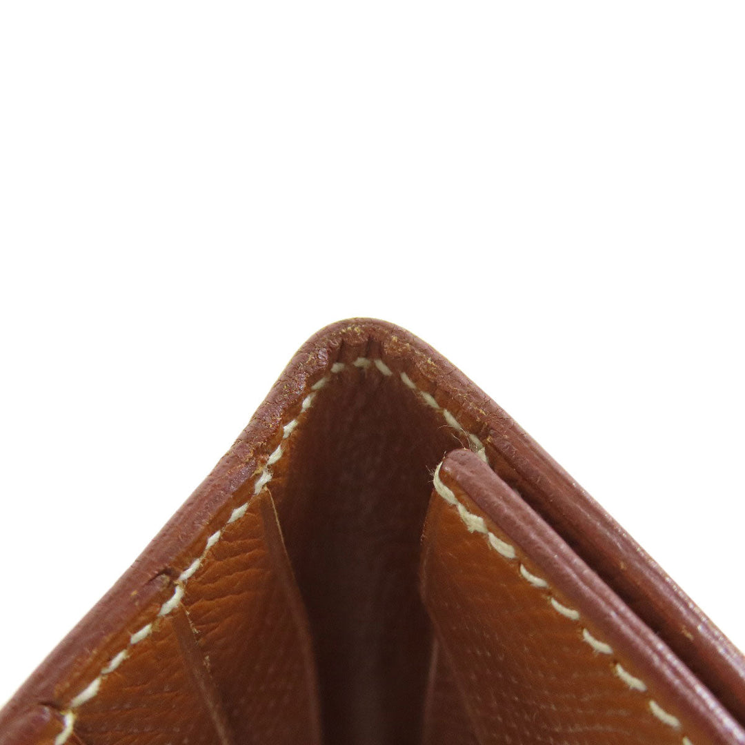 HERMES Long Wallet Purse Epsom gold Fleming Gold mens Used Authentic