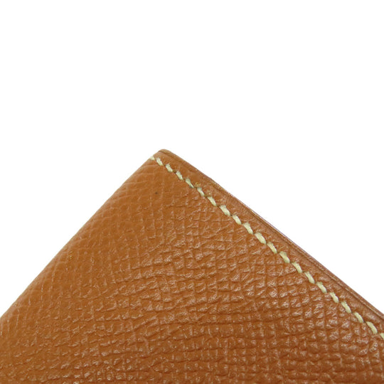 HERMES Long Wallet Purse Epsom gold Fleming Gold mens Used Authentic