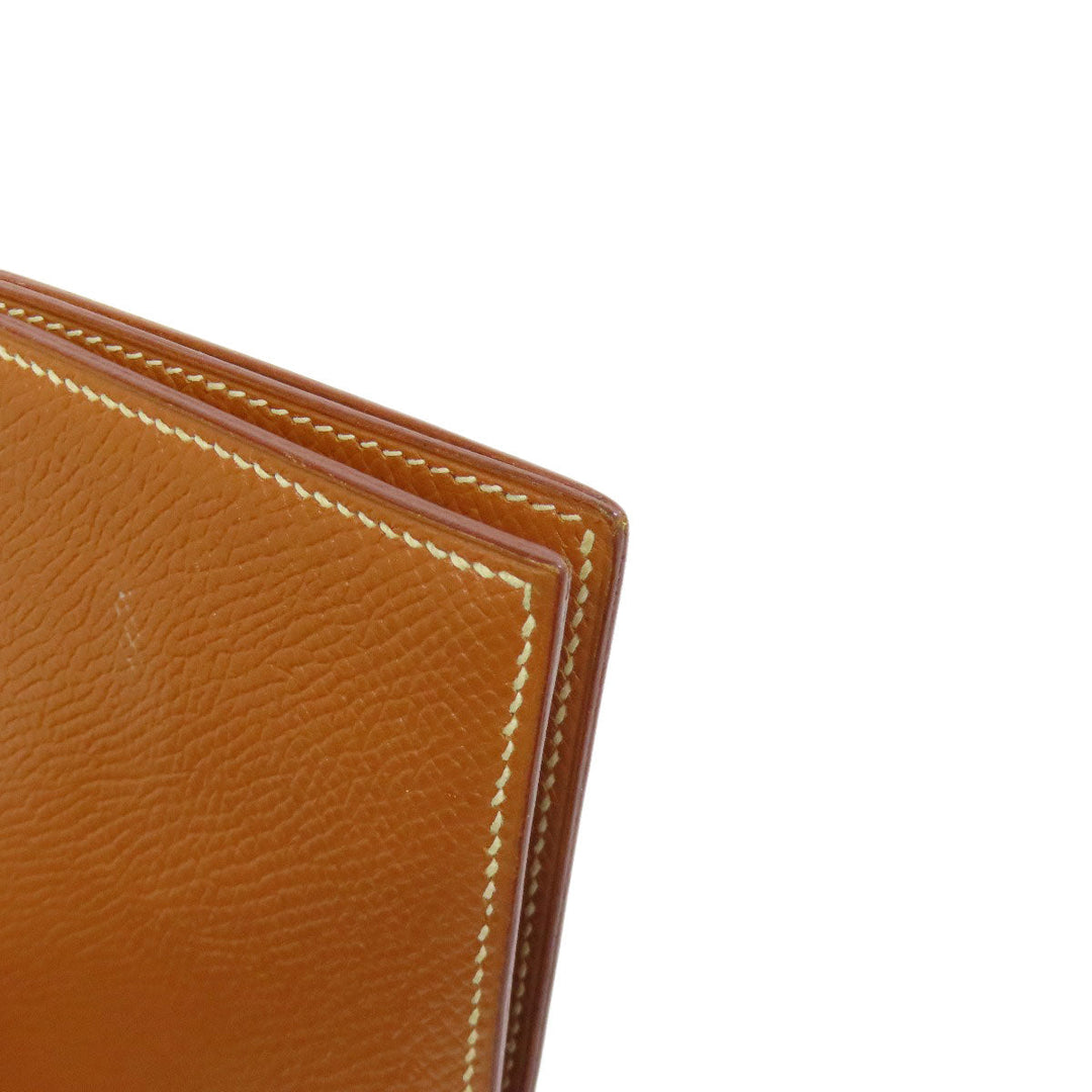 HERMES Long Wallet Purse Epsom gold Fleming Gold mens Used Authentic
